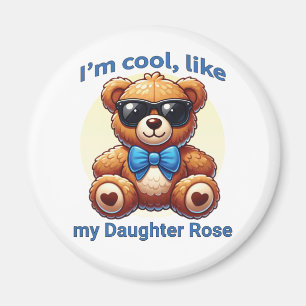 Imán Soy Guay Teddy Bear con Personalizable Blue Bow
