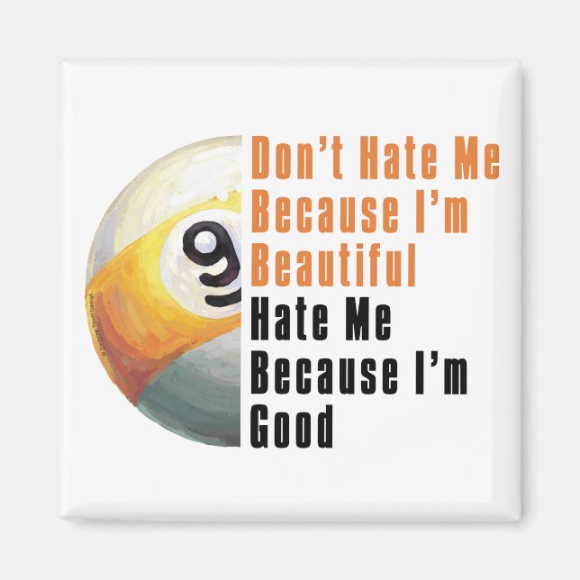 Imán Soy Hermosa, Soy Buena 9 Ball (Frente)