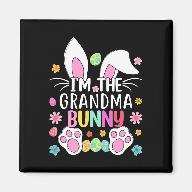 Imán Soy La Abuela Conejo Cute Conejo de Pascua Oídos G (Frente)