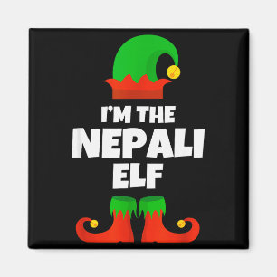 Imán Soy la familia de elfos nepaleses pijama Navidad d