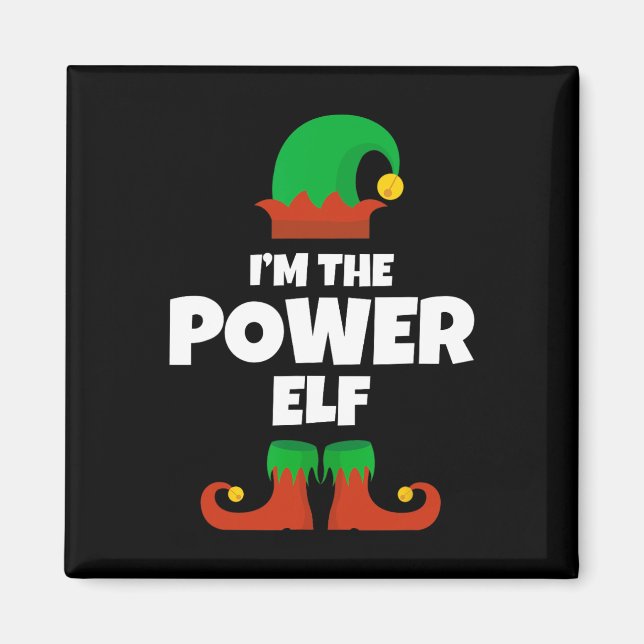 Imán Soy la familia Power Elf Navidades Pajama Graciosa (Frente)