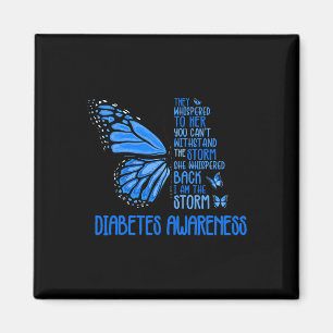 Imán Soy la fuerte tormenta mariposa azul T1D Diabetes 