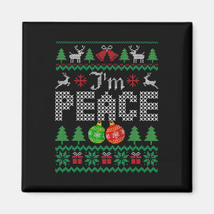 Imán Soy la paz, vengo en pareja, jersey feo de Navidad