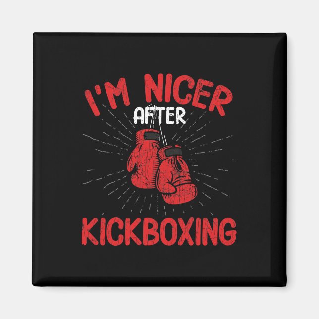 Imán Soy más amable después de kickboxing divertido kic (Frente)
