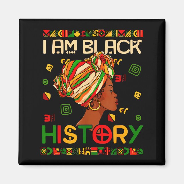 Imán Soy Mes de la Historia Negra Afroamericano Para Mu (Frente)