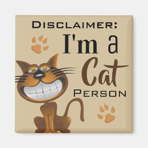 Imán "Soy negación de una persona del gato"