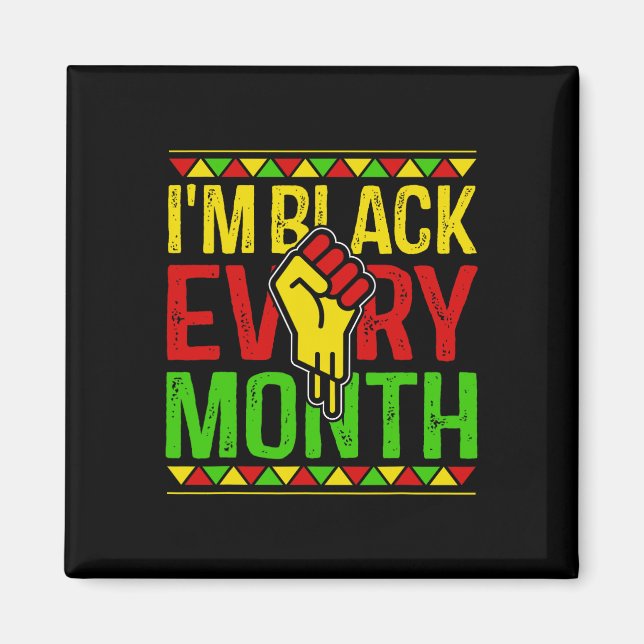 Imán Soy negro cada mes, africano-norteamericano histo  (Frente)