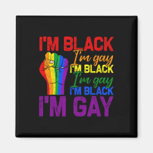 Imán Soy negro, soy gay, puño de poder, Lgbtq Orgullo n