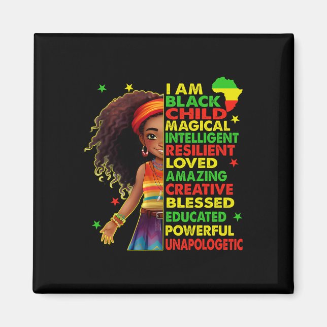 Imán Soy niña negra Juneteenth afroamericana (Frente)