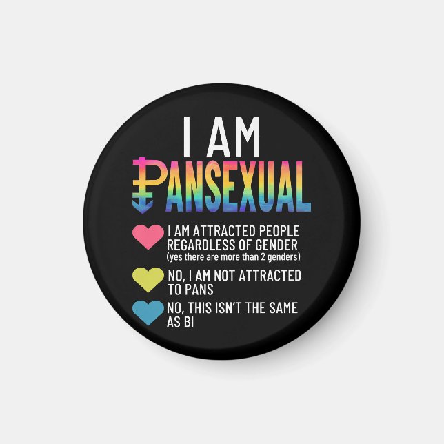 Imán Soy pansexual - Cardillas arcoiris del orgullo LGB (Frente)