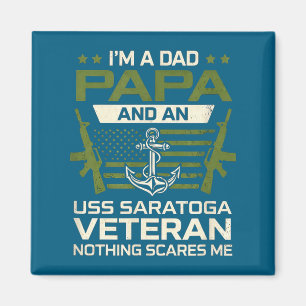 Imán Soy papá papá uss saratoga cv-60 veterano bandera