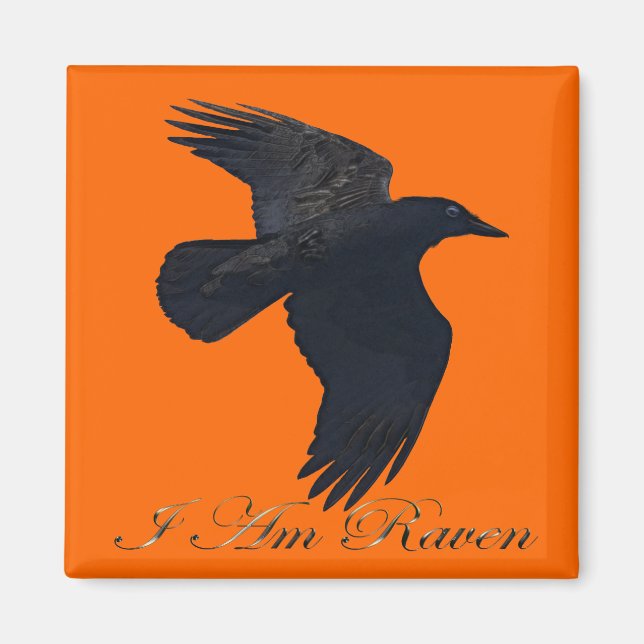 Imán SOY RAVEN Flying Crow Art Magnet (Frente)