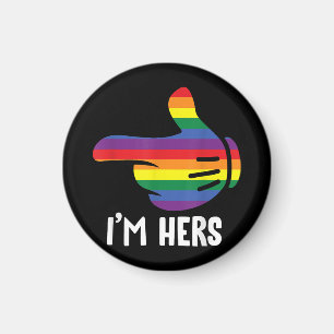 Imán Soy su pareja lesbiana arcoíris Divertido orgullo