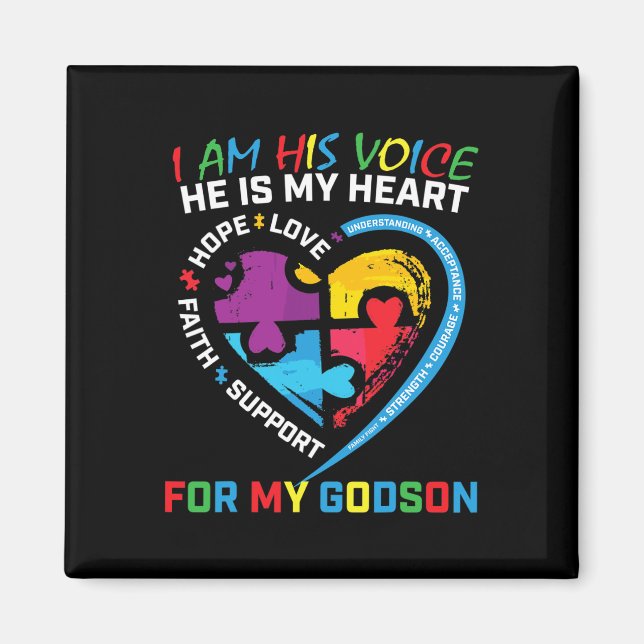 Imán Soy Su Voz Diosa Autismo Conciencia Madrina B (Frente)