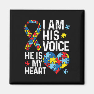 Imán Soy Su Voz Él Es Mi Corazón Autismo Awareness Mon