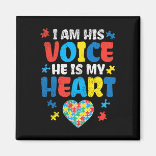 Imán Soy su voz Él es mi corazón Autismo Conciencia ASL
