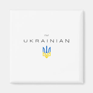 Imán Soy ucraniano - Soy de Ucrania Bandera de Tridente