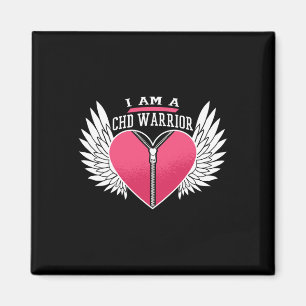Imán Soy Un Chd Warrior Zipper Heart Con Ángel Wings