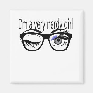 Imán Soy un Chica muy Nerdy con Sombra de Ojos Periwink