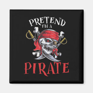 Imán Soy un disfraz de Halloween con cráneo pirata