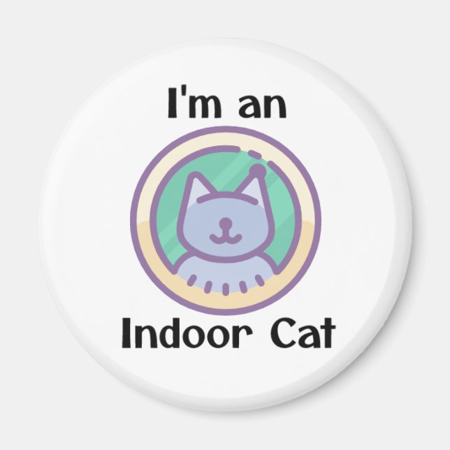 Imán Soy un gato de interior (Frente)