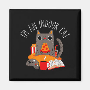 Imán Soy Un Gato De Interior Divertido Leyendo Café Jug