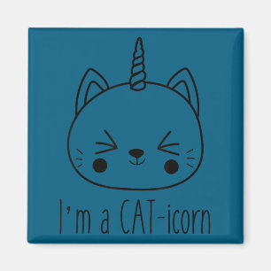 Imán Soy un gato-icorn lindo divertido gato unicornio k
