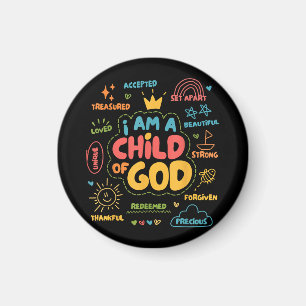 Imán Soy un Niño de Dios Fe Cristiana Retro Jesús Regal