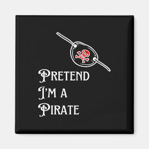 Imán Soy un perezoso pirata disfraz de Halloween fácil