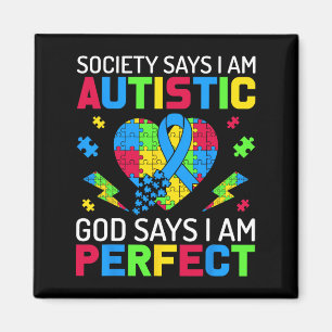 Imán Soy un perfecto autismo Concienciación niños puzzl