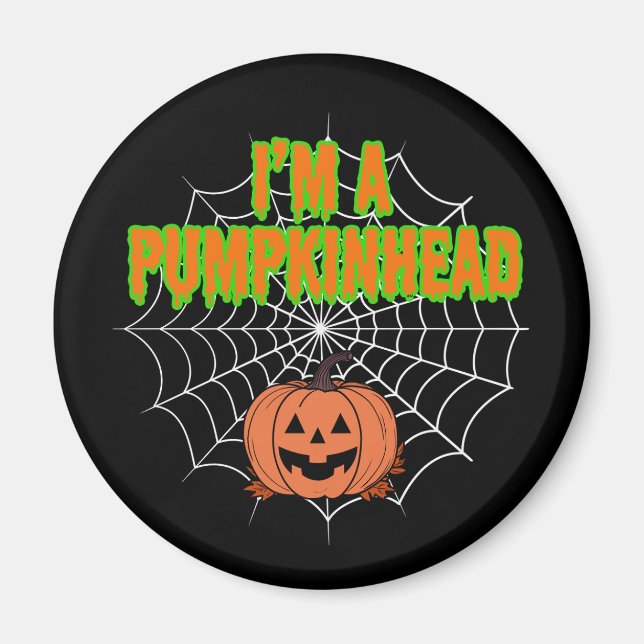 Imán Soy un Pumpkinhead con Spiderweb (Frente)