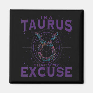 Imán Soy Un Taurus Zodiac Rótulo Arte Gráfico Bull Horo