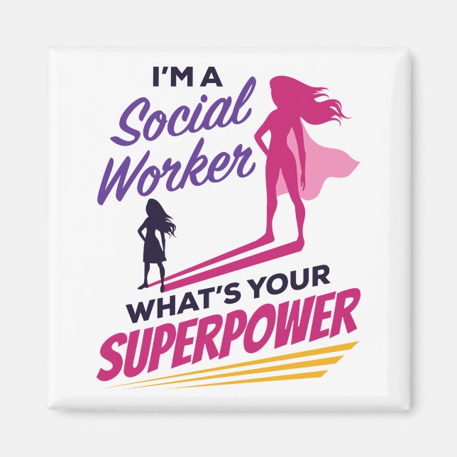 Imán Soy un trabajador social ¿Cuál es tu superpoder? (Frente)
