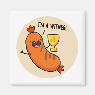Imán Soy un Wiener Hotdog Pun Magnet