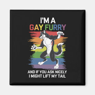 Imán Soy un zorro furry gay del arcoíris Orgullo LGBTQ