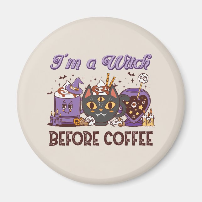 Imán Soy una bruja antes del café (Frente)