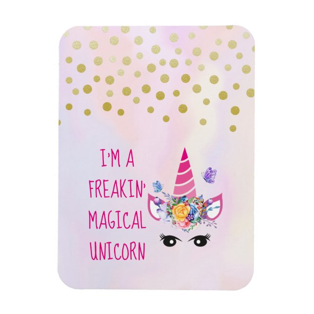 Imán Soy una divertida y mágica Unicornio (Vertical)