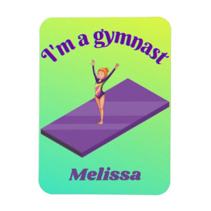 Imán Soy una gimnasta - Chica con Leotard sobre Gimnasi