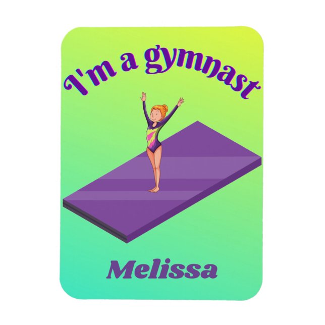 Imán Soy una gimnasta - Chica con Leotard sobre Gimnasi (Vertical)