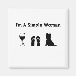 Imán Soy Una Mujer Simple Con Vino Y Yorkie