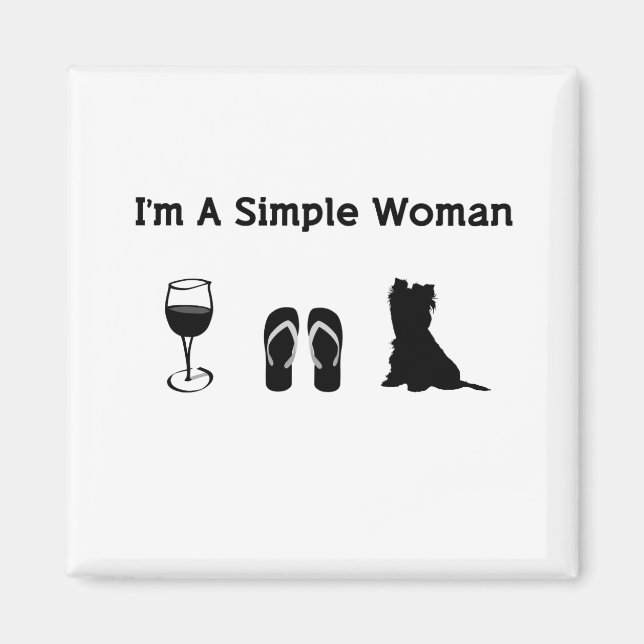 Imán Soy Una Mujer Simple Con Vino Y Yorkie (Frente)