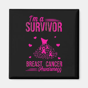 Imán Soy una sobreviviente de cáncer de seno rosado fem