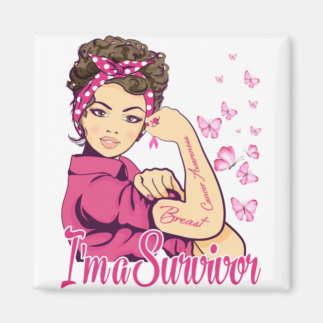 Imán Soy una sobreviviente del cáncer de mama Rosie Riv (Frente)