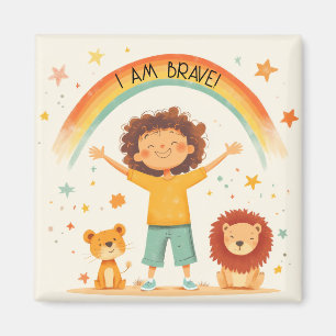 Imán Soy valiente - Afirmación de niños