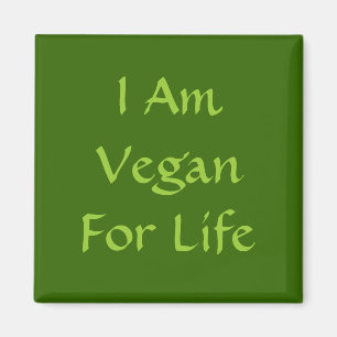 Imán Soy Vegan De Por Vida. Verde. Lema. Personalizado