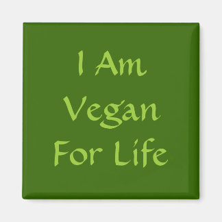 Imán Soy Vegan De Por Vida. Verde. Lema. Personalizado