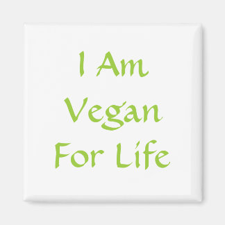Imán Soy Vegan De Por Vida. Verde. Lema. Personalizado