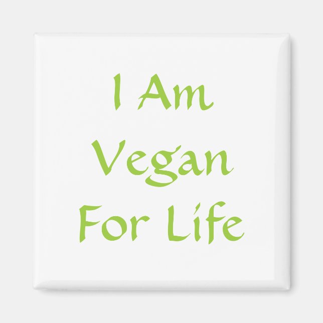 Imán Soy Vegan De Por Vida. Verde. Lema. Personalizado (Frente)