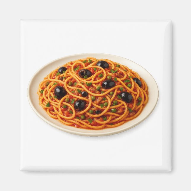 Imán Spaghetti alla Puttanesca Magnet (Frente)