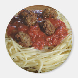 Imán Spaghetti and Meatball Food Refrigerator Magnet